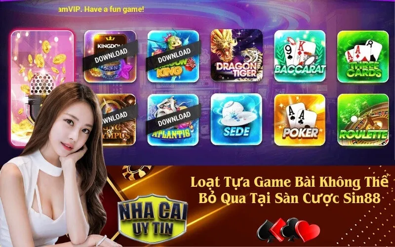 Loạt Tựa Game Bài Không Thể Bỏ Qua Tại Sàn Cược Sin88